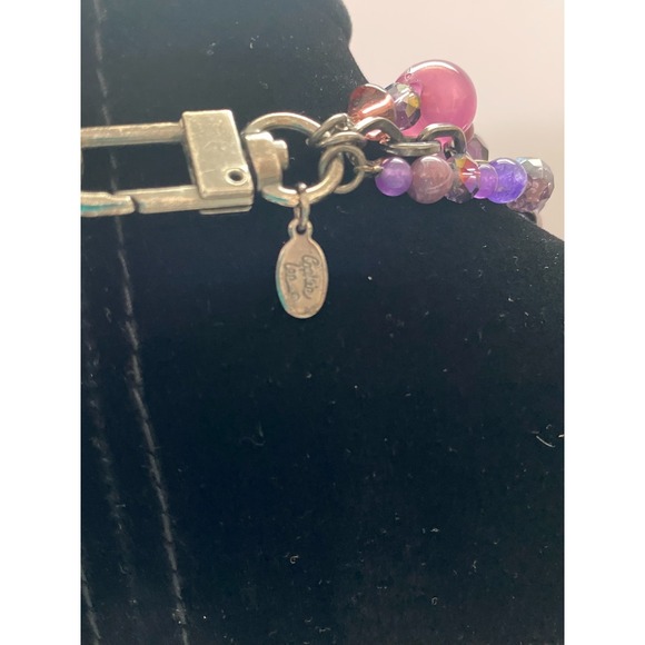 Mixed Fashion Jewelry Lot Purple Pink Hues 7 pc Necklaces Earrings Bracelet EUC - Picture 8 of 16